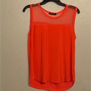 Neon Coral Sleeveless Top